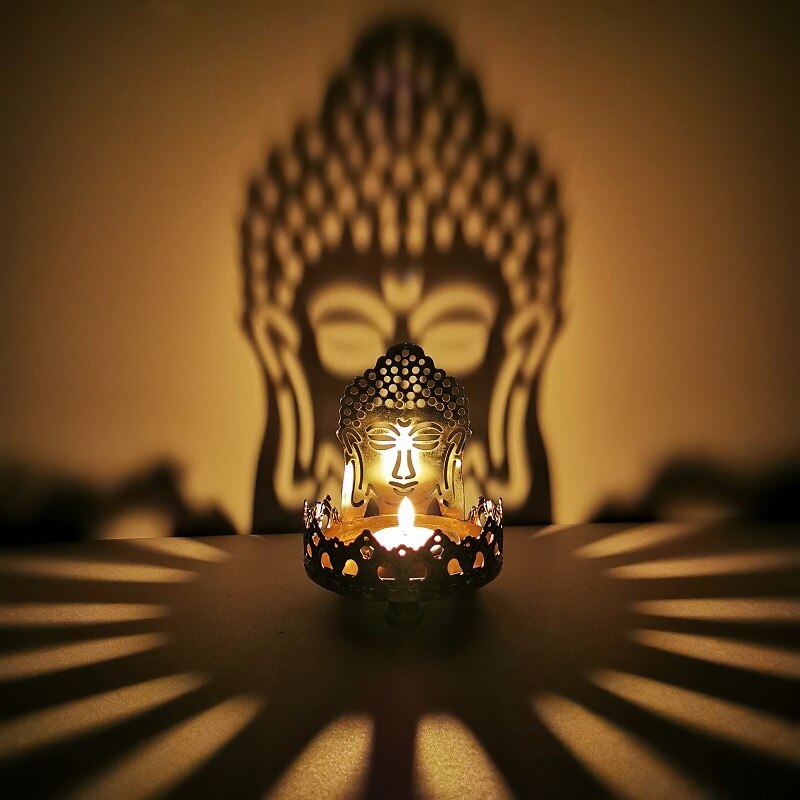 Photophore Bouddha en métal
