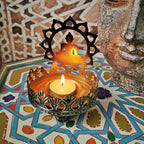 Photophore Bouddha en métal