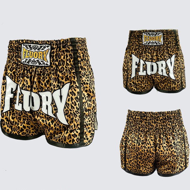 Short de boxe FLUORY motif léopard