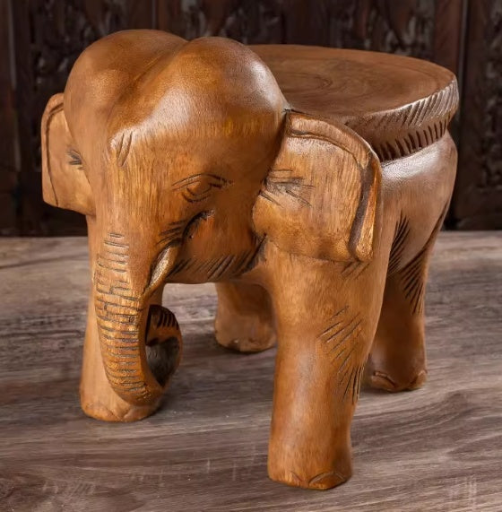 Tabouret Eléphant Thaï en bois massif