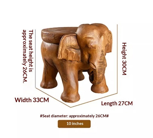 Tabouret Eléphant Thaï en bois massif