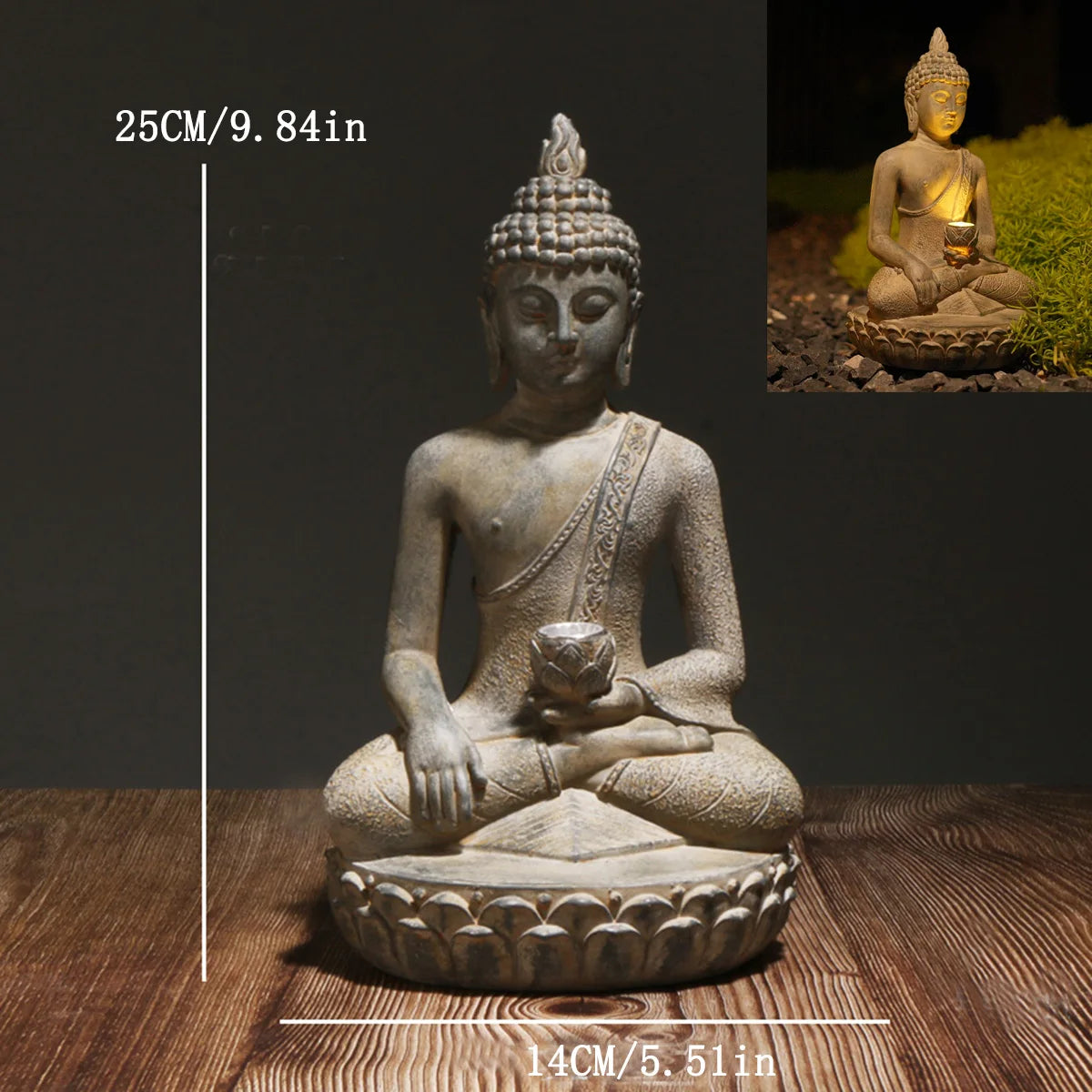 Statue Bouddha solaire Lumineuse