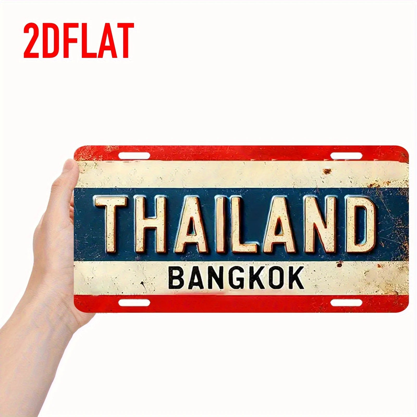 Plaque Métal Vintage Bangkok Thaïlande