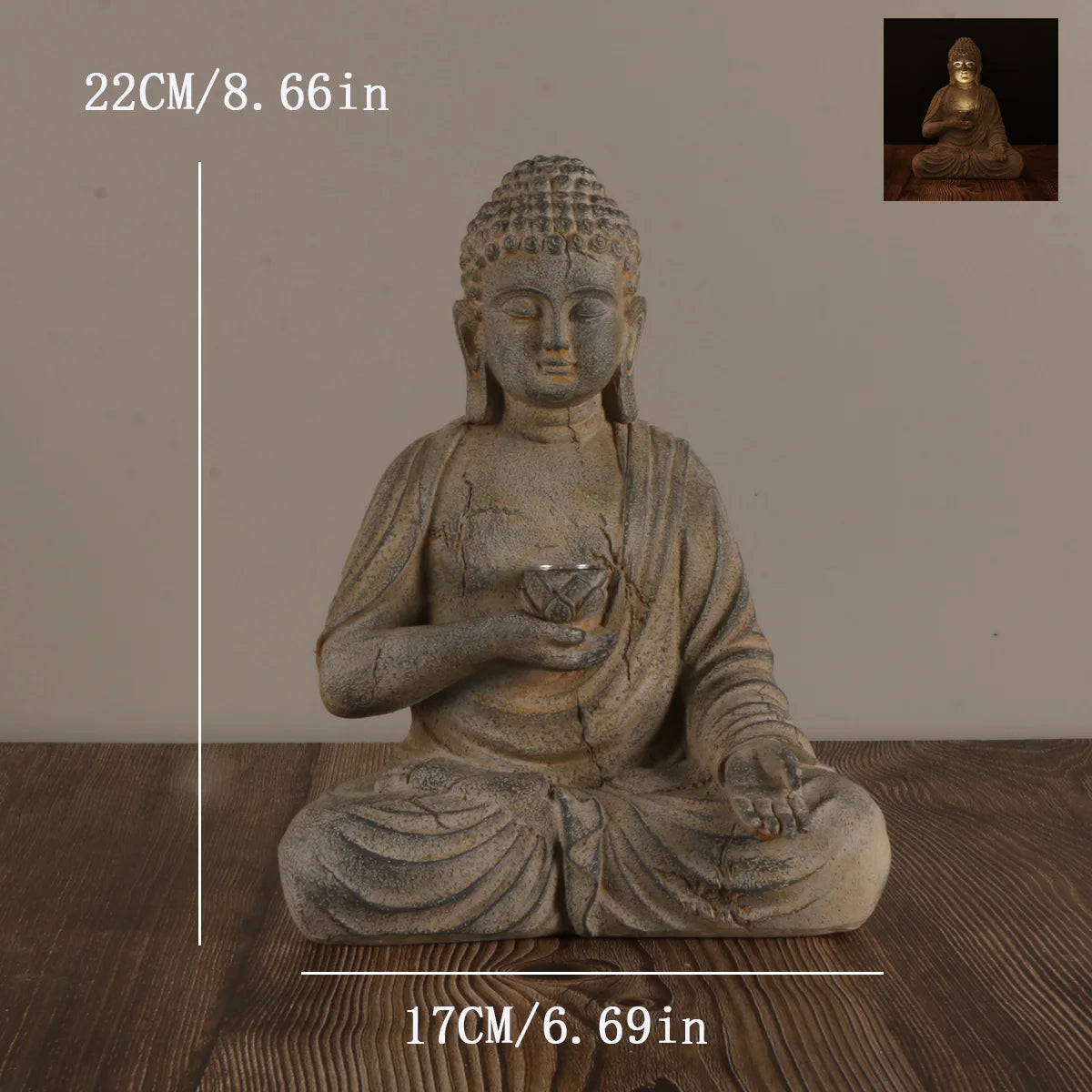 Statue Bouddha solaire Lumineuse