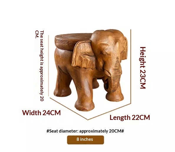 Tabouret Eléphant Thaï en bois massif