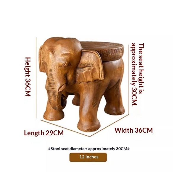 Tabouret Eléphant Thaï en bois massif