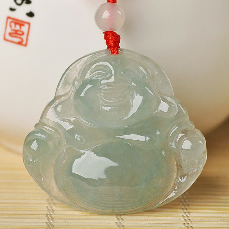 Pendentif Bouddha Maitreya en Jade Naturel